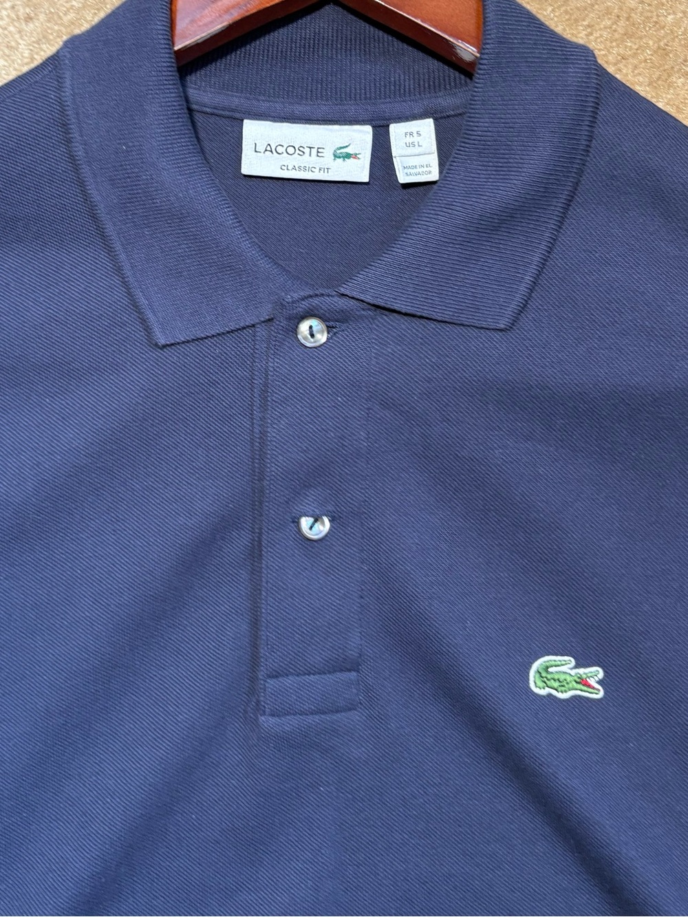Lacoste Classic Fit Men's Navy Polo - Picture 4 of 5